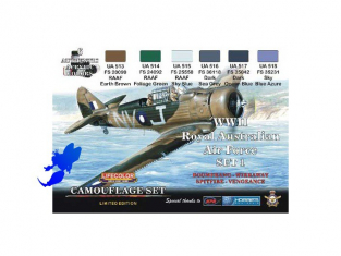 LIFECOLOR peinture xs01 SET 1 ROYAL AUSTRALIAN AF