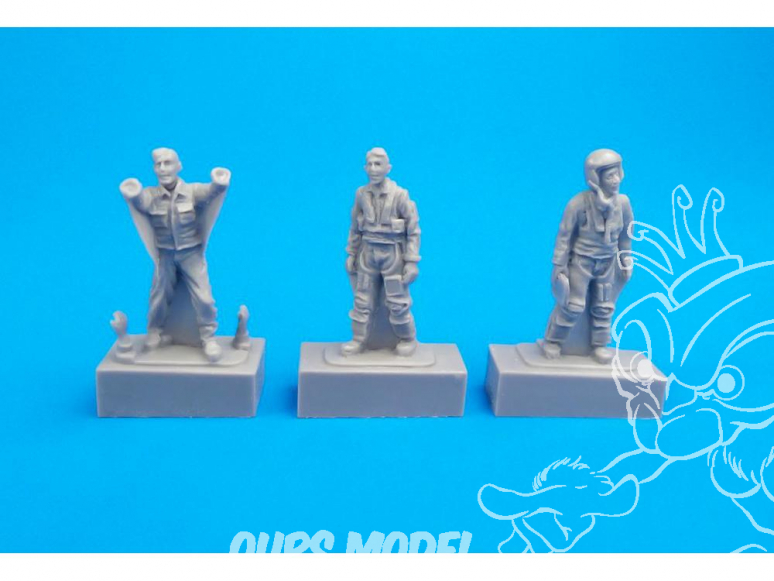 Cmk kit figurine F72308 Deux pilotes et un mecanicien Français pour le mirage F.1B Special Hobby 1/72