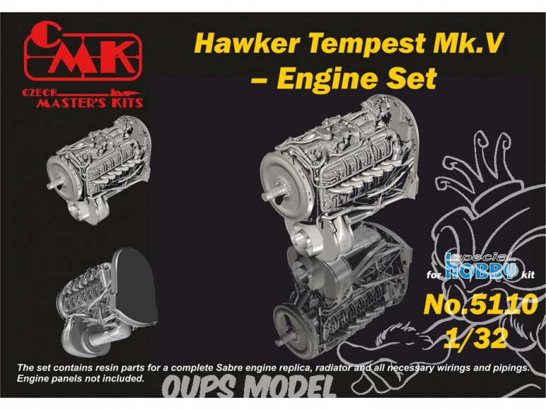 Cmk kit d’amélioration 5110 Moteur de Tempest pour kit Special Hobby 1/32