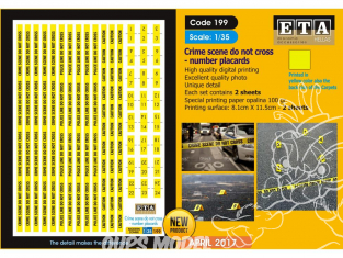 ETA diorama 199 Ruban scène de crime Do Not Cross et panneaux numérotés 1/35