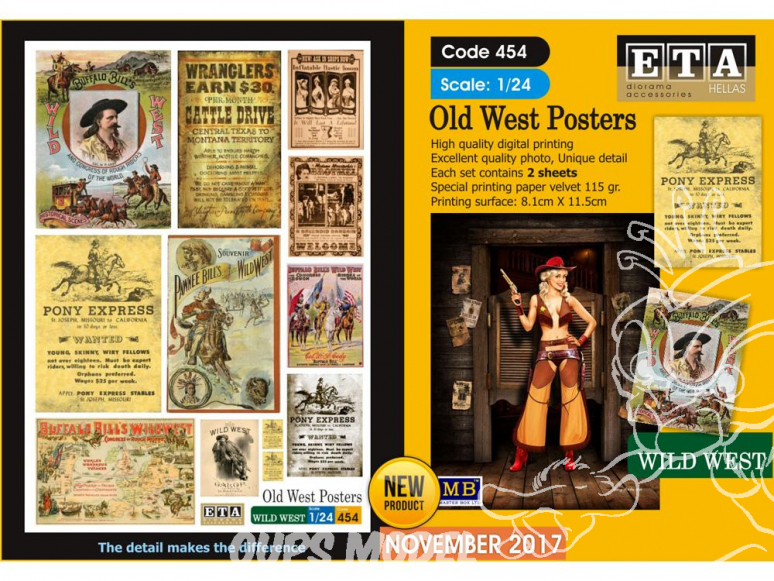 ETA diorama 454 Posters du vieil ouest 1/24