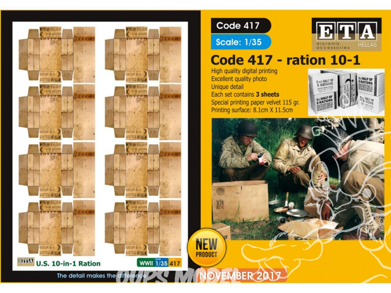 ETA diorama 417 Rations U.S. 10in1 WWII 1/48