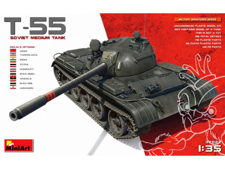 Mini Art maquette militaire 37027 Char moyen sovietique T-55 1/35
