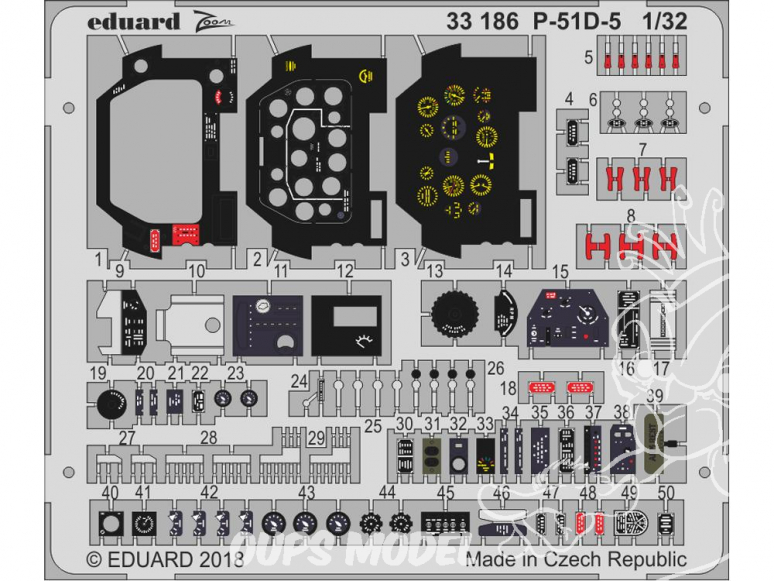 Eduard photodécoupe avion 33186 Zoom Interieur P-51D-5 Revell 1/32