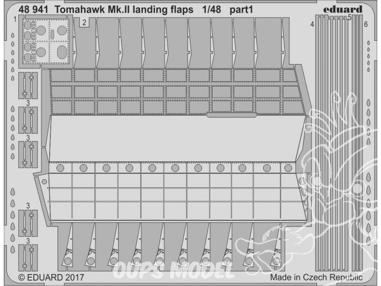 EDUARD photodecoupe avion 48941 Volets d'atterrissage Tomahawk Mk.II Airfix 1/48