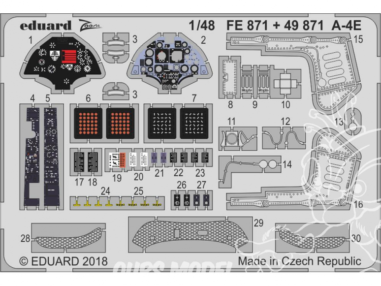 EDUARD photodecoupe avion 49871 Amélioration A-4E Hobby Boss 1/48