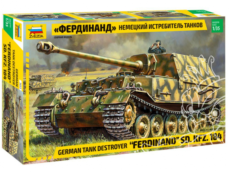 Jagdpanzer Elefant Ferdinand Sd. Kfz. 184 chasseur de chars Zvezda maquette militaire 3653 1/35