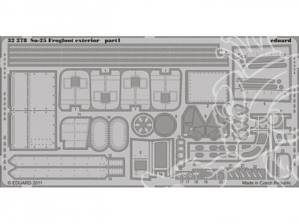 EDUARD photodecoupe 32278 Exterieur de Su-25 Frogfoot 1/32