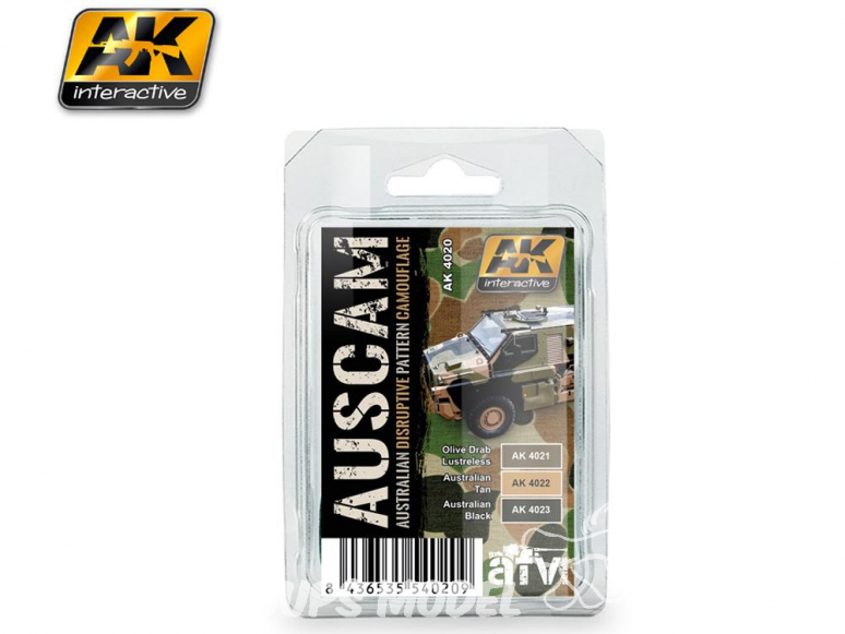 Ak Interactive Set peinture Afv Series AK4020 Couleurs AUSCAM 3 x 17ml