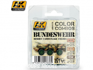 Ak Interactive Set peinture Afv Series AK4175 Couleurs Bundeswehr Camouflage désert 3 x 17ml