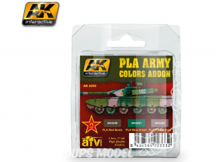 Ak Interactive Set peinture Afv Series AK4260 Couleurs supplémentaires Armée PLA 3 x 17ml