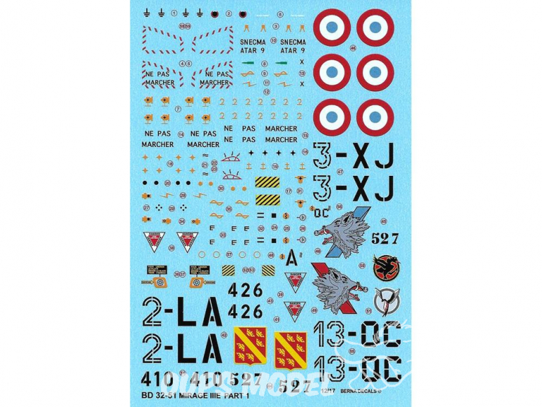 DECALQUES Dassault Mirage IIIE Part 1 1/32 BERNA DECALS BD32-51