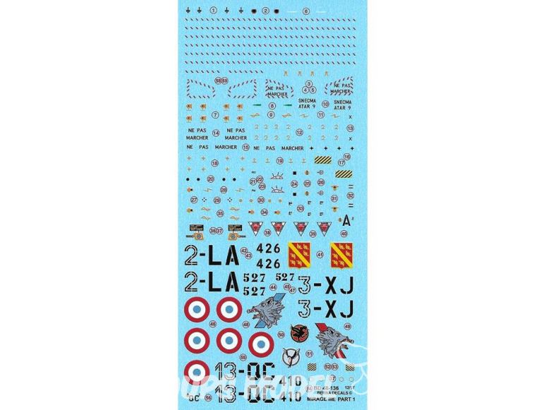 DECALQUES Dassault Mirage IIIE Part 1 1/48 BERNA DECALS BD48-136