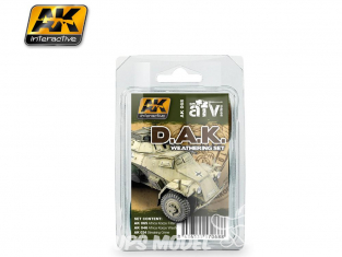 Ak Interactive Set Weathering AK068 D.A.K. Set de vieillissement Afrika Korps 3 x 35ml