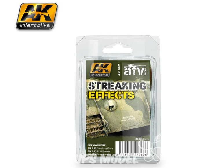 Ak Interactive Set Weathering AK062 Effets de traces 3 x 35ml