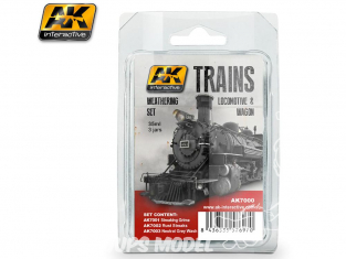 Ak Interactive Set Weathering AK7000 Trains Vol. 1 Locomotive & Wagon 3 x 35ml