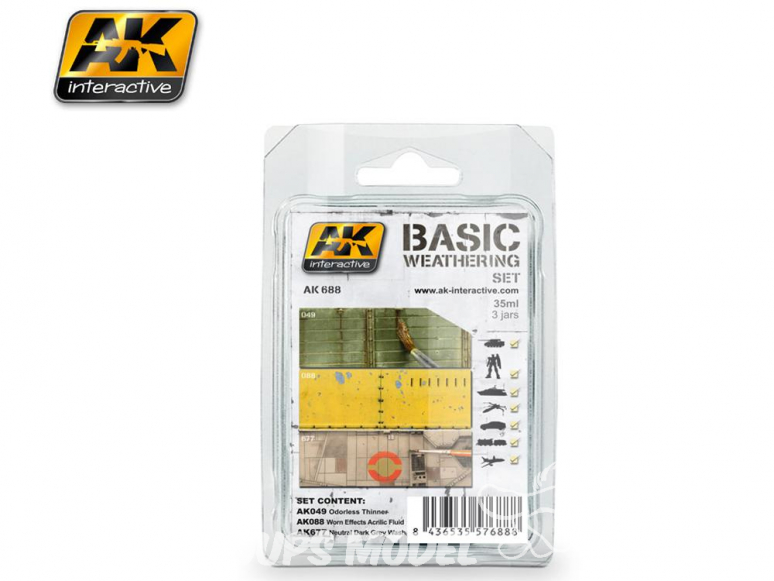 Ak Interactive Set Weathering AK688 Set de vieillissement Basique 3 x 35ml