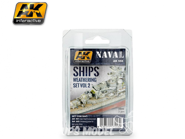 Ak Interactive Set Weathering AK556 Vieillissement pour navires Vol. 2 3 x 35ml