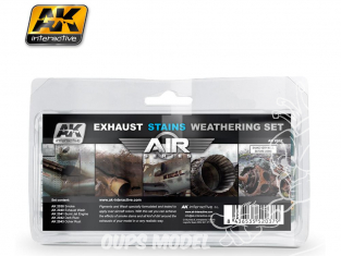 Ak Interactive Set Weathering AK2037 Taches - traces d'échappement 5 x 35ml