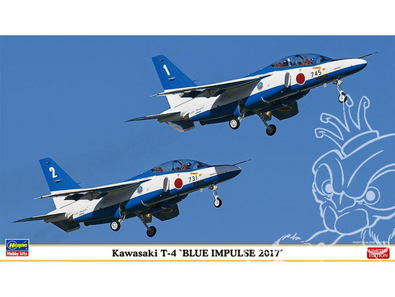 1/72 Kawasaki T-4 "Blue Impulse 2017" (2 kits) Limited Edition Hasegawa maquette avion 02249
