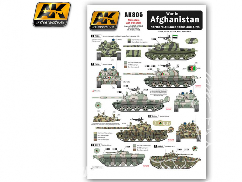 AK interactive ak805 Decalques Alliance du Nord - Guerre d'Afghanistan 1/35