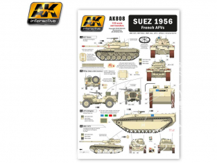 AK interactive ak808 Decalques Suez 1956 - Blindés Français 1/35