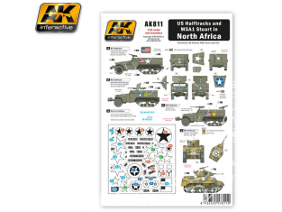 AK interactive ak811 Decalques Halftracks US et M5A1 Stuart en Afrique du Nord WWII 1/35