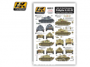 AK interactive ak812 Decalques Axe et Europe de L'est PzKpfw II/III/IV WWII 1/35