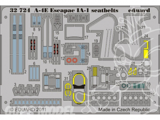 EDUARD photodecoupe 32724 Harnais A-4E Escapac IA-1 1/32