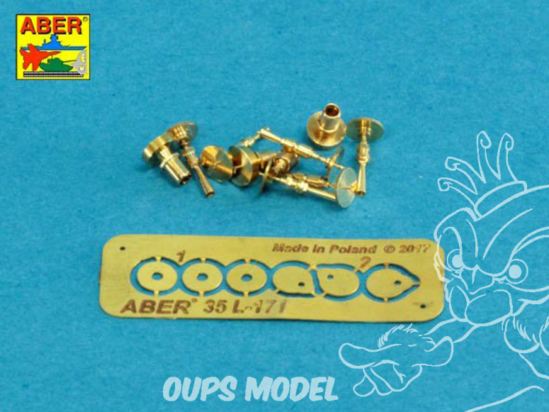 Aber 35L171 Set de 3 Gun barrel tips pour MG 08 Machine gun & 3 Gun Barrel tips pour MG08/15 Machine gun 1/35