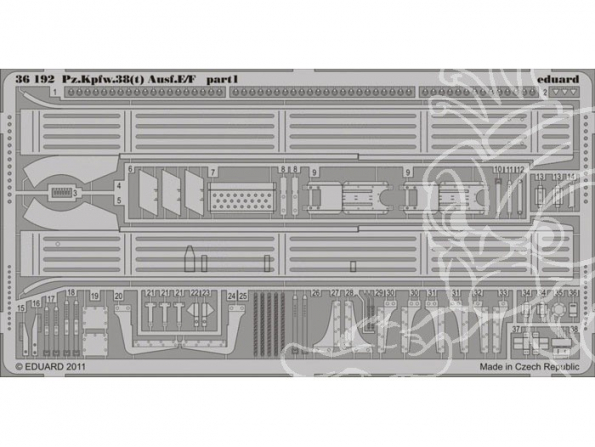 Eduard photodecoupe militaire 36192 Pzkpfw 38 (t) Ausf E F 1/35