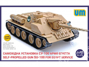 SU-100 CANON ANTI-CHARS AUTOMOTEUR ARMEE EGYPTIENNE 1956 1/72 Unimodels UM maquettes militaire 471