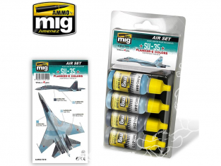 MIG peinture 7219 Set couleurs Sukhoi SU-35 Flanker E - SU-27 et SU-34 4 x 17ml