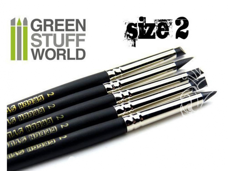 Pinceau Silicone Colour Shapers TAILLE 2 NOIR FERME assortiment de 5 Green Stuff 360246