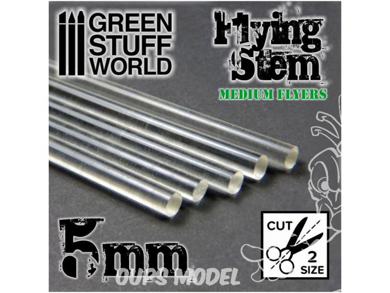 Green Stuff 368143 Tiges Acryliques RONDE 5 mm Transparent