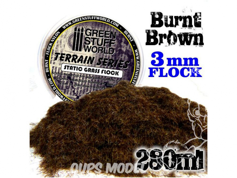 Green Stuff 368426 Herbe Statique 3 mm Brun Brûlé 280ml