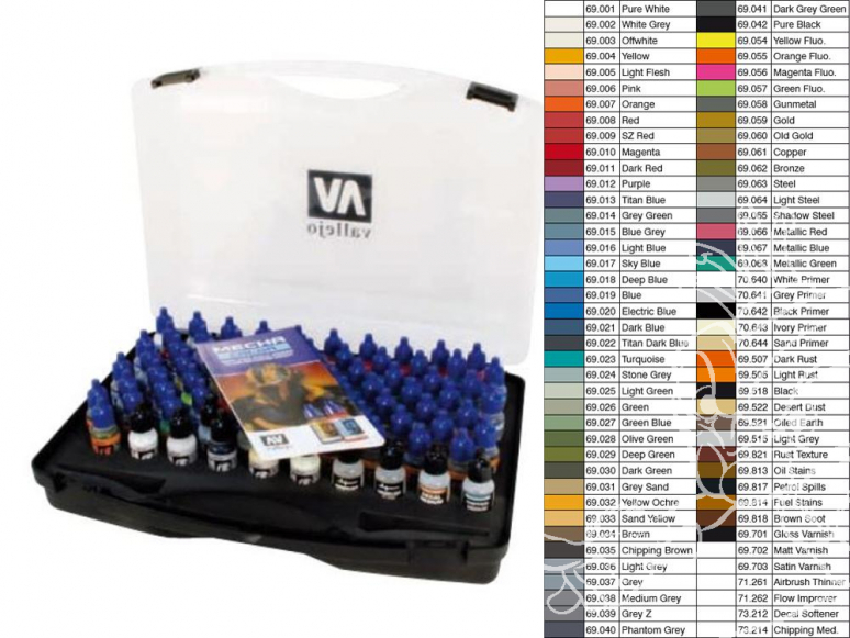 Vallejo Malette Couleurs Mechas 69990 Couleurs pour Mechas - Gundan 80 x 17ml