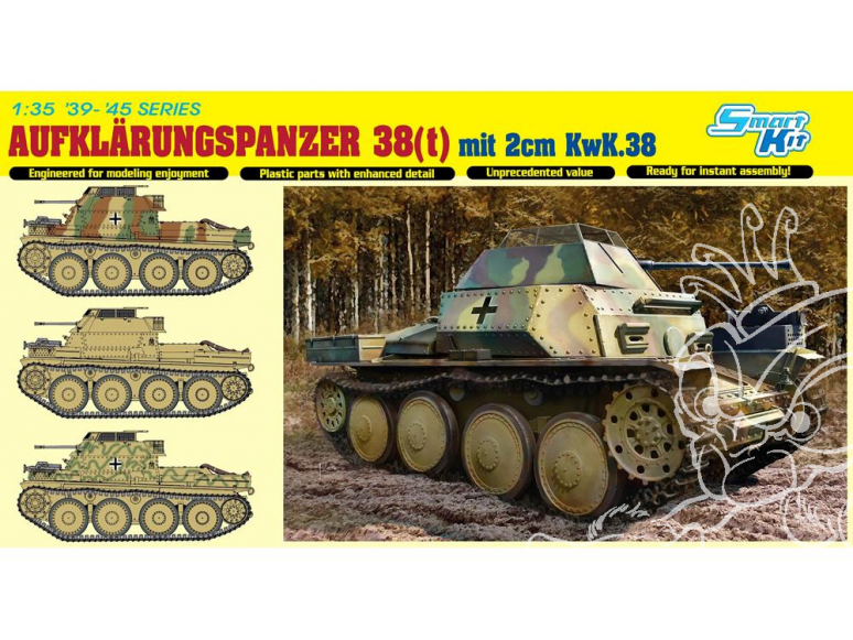 Dragon maquette militaire 6890 Aufklarungspanzer 38(t) mit 2cm KwK.38 Smart Kit 1/35