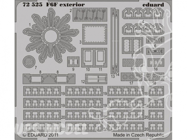 Eduard photodecoupe avion 72525 Exterieur de F6F 1/72