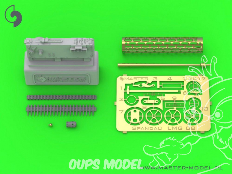 Master Model AM-32-102 Machine Gun Allemande WWI Spandau LMG 08 avec Cooling Jacket Ver.1 1/32