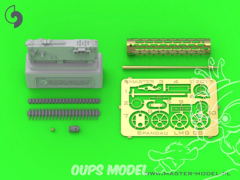 Master Model AM-32-103 Machine Gun Allemande WWI Spandau LMG 08 avec Cooling Jacket Ver.2 1/32