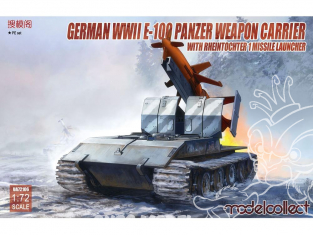 Porte-arme panzer allemand E-100 avec lance-missile Rheintochter 1 1/72 Modelcollect maquette militaire 72106