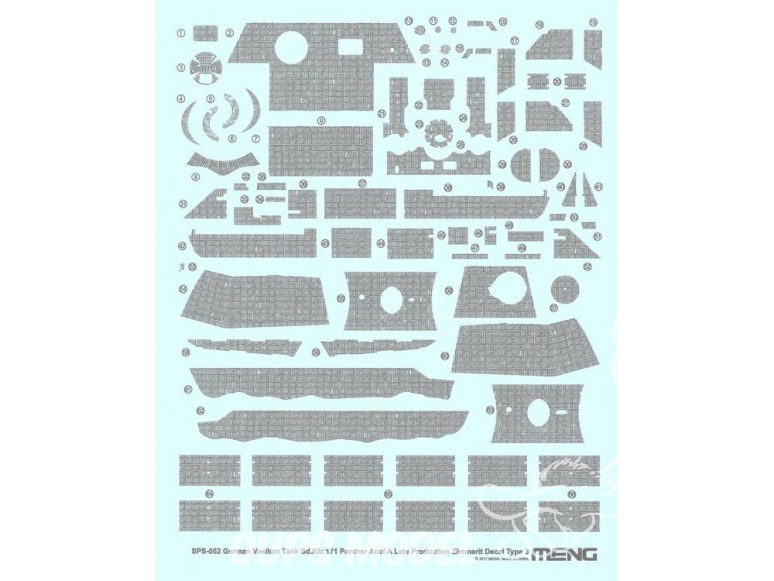 Meng accessoires diorama SPS-052 Set de decalques ZIMMERIT pour SdKfz 171 Panther Ausf.A type 3 1/35