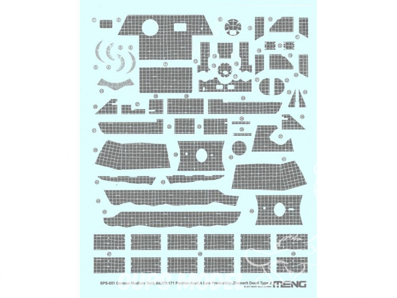 Meng accessoires diorama SPS-051 Set de decalques ZIMMERIT pour SdKfz 171 Panther Ausf.A type 2 1/35