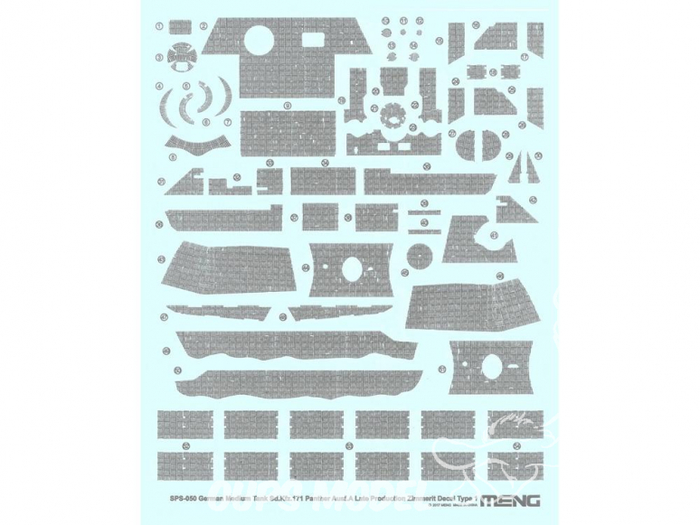 Meng accessoires diorama SPS-050 Set de decalques ZIMMERIT pour SdKfz 171 Panther Ausf.A type 1 1/35