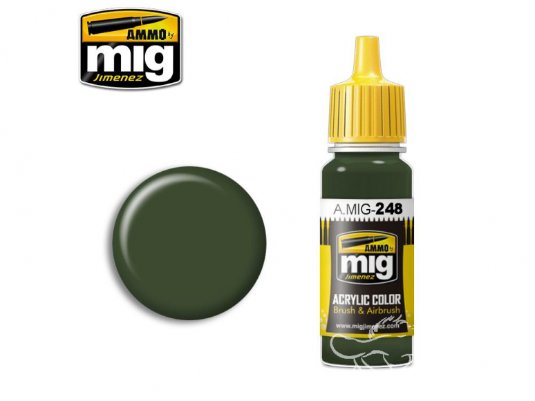 MIG peinture authentique 248 Vert olive - Olivgrün RLM80 17ml