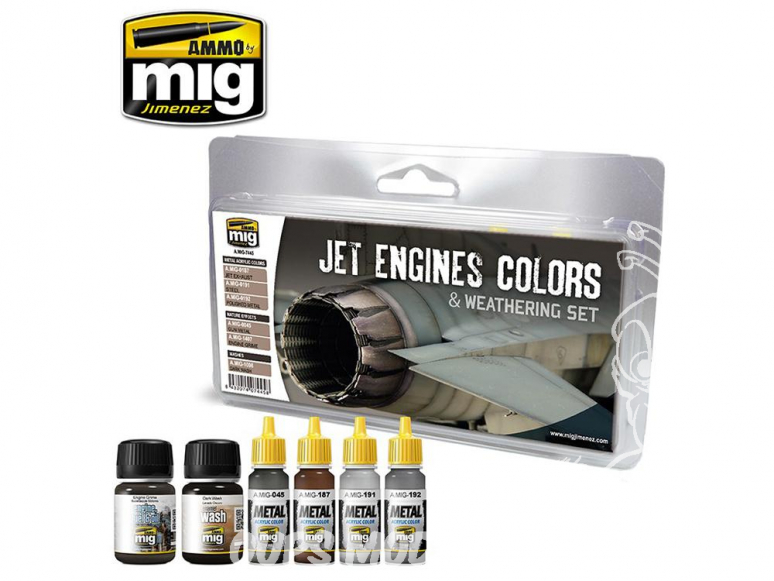 MIG set peinture et weathering 7445 Couleurs de réacteurs - moteurs à réaction 4 x 17ml + 2 x 35ml