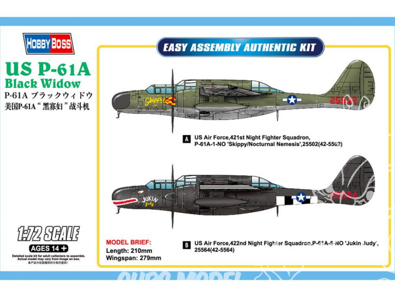 Hobby Boss maquette avion 87261 Northrop P-61A Black Widow 1/72