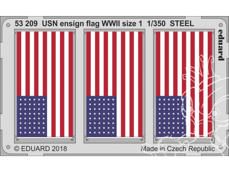 Eduard photodecoupe bateau 53209 Drapeaux américains USN WWII taille 1 Metal 1/350