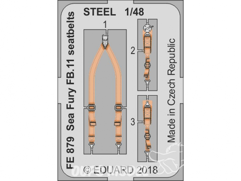 EDUARD photodecoupe avion FE879 Harnais métal Sea Fury FB.11 Airfix 1/48